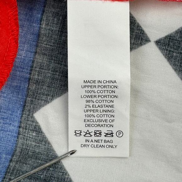 Kate Spade New York Black Red Geo Babydoll Belted Sleeveless Dress  Size XS - Picture 9 of 16